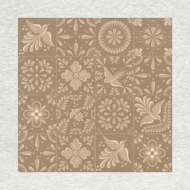 Mexican Sand Color Talavera Tile Pattern by Akbaly by Akbaly